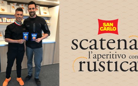 Roberto Valbuzzi e Bruno Vanzan all'evento San Carlo "Scatena l'aperitivo con Rustica"