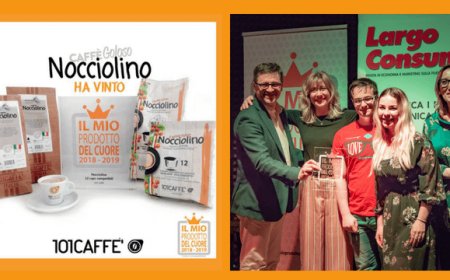 Nocciolino di 101 CAFFE' vince il premio "il mio prodotto del cuore" categoria caffè