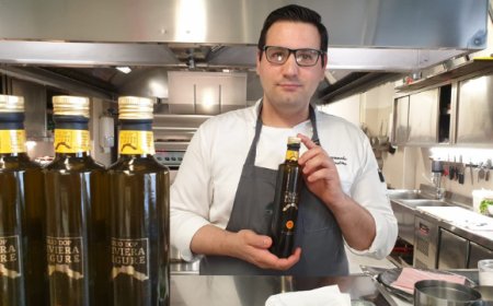 Chef Petrosino interpreta la leggerezza dell'olio Riviera Ligure DOP con i suoi piatti