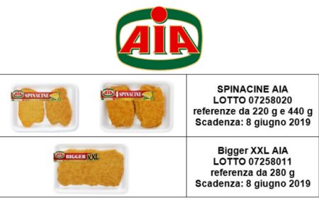 AIA ritira in via precauzionale due lotti di suoi prodotti panati