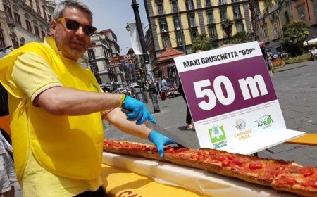 Realizzata a Napoli una maxi bruschetta DOP da guinness