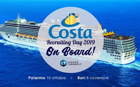 LavoroTurismo: a Bari e Palermo recruiting day a bordo delle navi Costa Crociere
