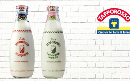 Il latte fresco Tapporosso in vetro vintage in Piemonte