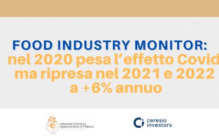 Food Industry Monitor: nel 2020 pesa l’effetto Covid, ma ripresa nel 2021 e 2022 a +6% annuo