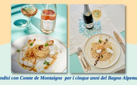 Brindisi con Comte de Montaigne per i cinque anni del Bagno Alpemare