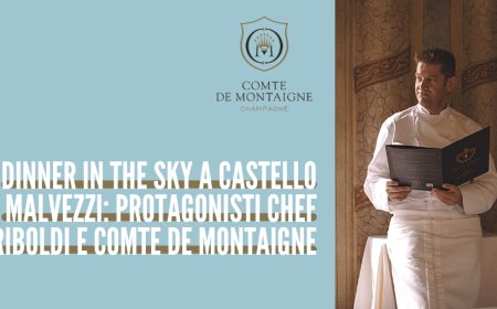 Dinner in The Sky a Castello Malvezzi: protagonisti chef Riboldi e Comte de Montaigne