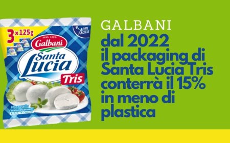 Galbani: dal 2022 il packaging di Santa Lucia Tris conterrà il 15% in meno di plastica