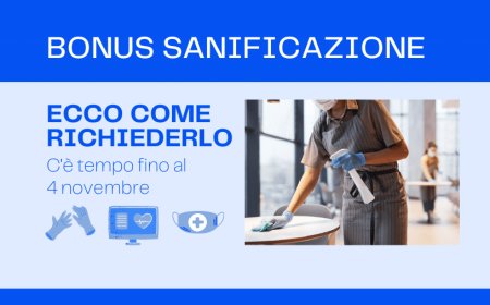 Bonus sanificazione: ecco come richiederlo. C'è tempo fino al 4 novembre 2021