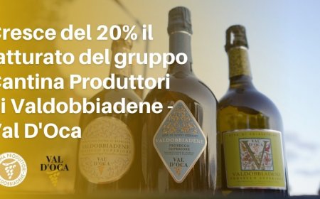 Cresce del 20% il fatturato del gruppo Cantina Produttori di Valdobbiadene - Val D'Oca