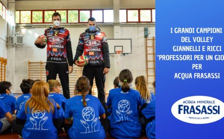 I grandi campioni del Volley Giannelli e Ricci "professori per un giorno" per Acqua Frasassi