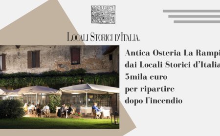 Antica Osteria La Rampina, dai Locali Storici d’Italia 5mila euro per ripartire dopo l'incendio