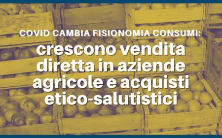 Covid cambia fisionomia consumi: crescono vendita diretta in aziende agricole e acquisti etico-salutistici