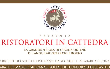 Nasce "Ristoratori in cattedra", scuola online di cucina promossa dal Consorzio dell’Asti spumante e del Moscato d’Asti Docg