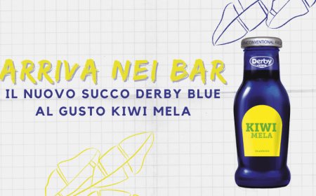 Arriva nei bar il nuovo succo Derby Blue al gusto Kiwi Mela