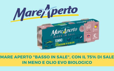 Mare Aperto "Basso in sale", con il 75% di sale in meno e olio evo biologico