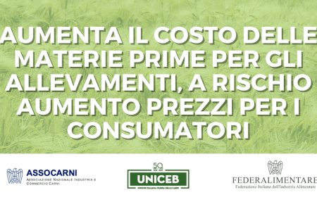 Aumenta il costo delle materie prime per gli allevamenti, a rischio aumento prezzi per i consumatori