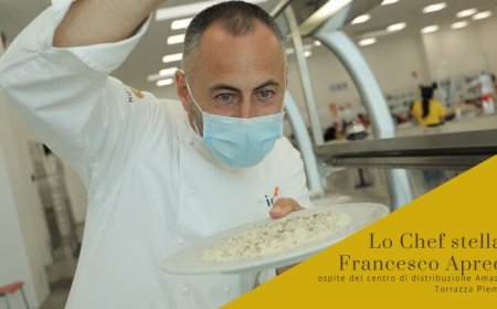 Lo Chef stellato Francesco Apreda ospite del centro di distribuzione Amazon di Torrazza Piemonte
