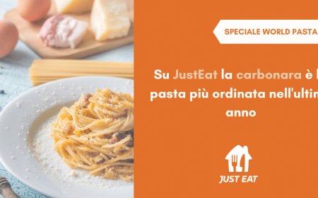 World Pasta Day: su Just Eat la carbonara è la pasta più ordinata nell'ultimo anno