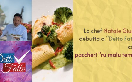 Lo chef Natale Giunta debutta a "Detto Fatto" con i paccheri "ru malu tempu