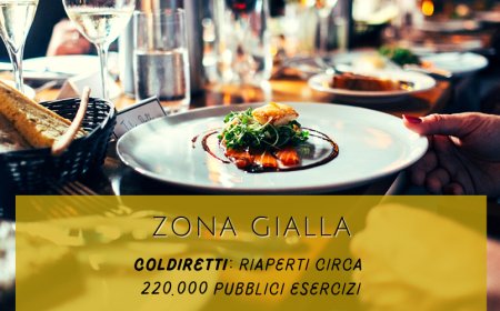 Zona gialla. Coldiretti: riaperti circa 220.000 pubblici esercizi