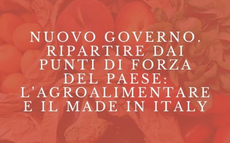 Nuovo Governo. Ripartire dai punti di forza del Paese: l'agroalimentare e il made in Italy