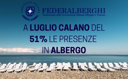 Federalberghi: a luglio calano del 51% le presenze in albergo