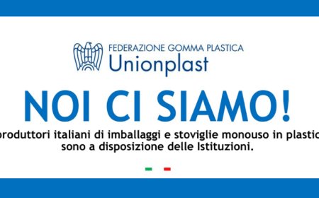 Unionplast: stoviglie monouso a enti e istituzioni per l'emergenza sanitaria