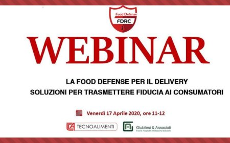 Venerdì 17 aprile webinar gratuito sulla Food Defense per il delivery