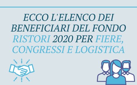 Ecco l'elenco dei beneficiari del fondo ristori 2020 per Fiere, Congressi e Logistica
