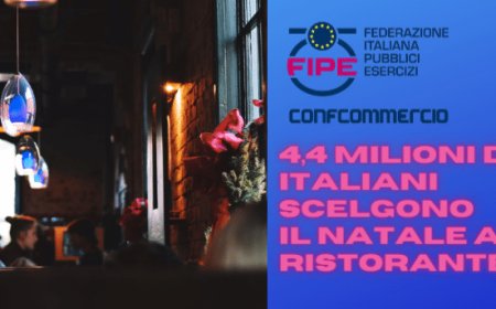 Fipe: 4,4 milioni di italiani scelgono il Natale al ristorante