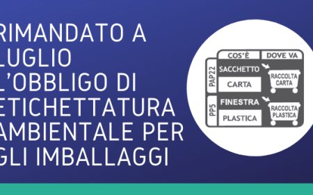 Rimandato a luglio l'obbligo di etichettatura ambientale per gli imballaggi