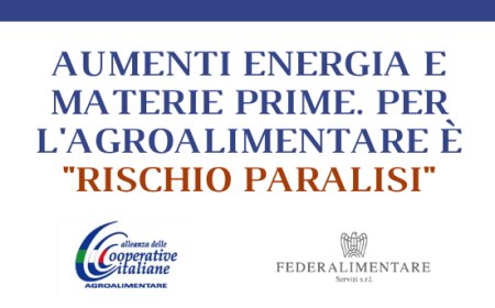 Aumenti energia e materie prime. Per l'agroalimentare è "rischio paralisi"