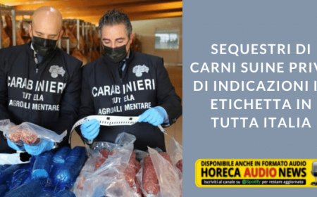 Sequestri di carni suine prive di indicazioni in etichetta in tutta Italia