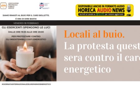 Locali al buio. La protesta questa sera contro il caro energetico