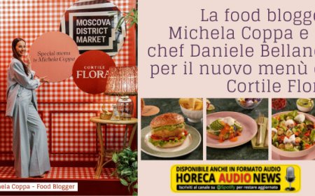 La food blogger Michela Coppa e lo chef Daniele Bellandi per il nuovo menù di Cortile Flora
