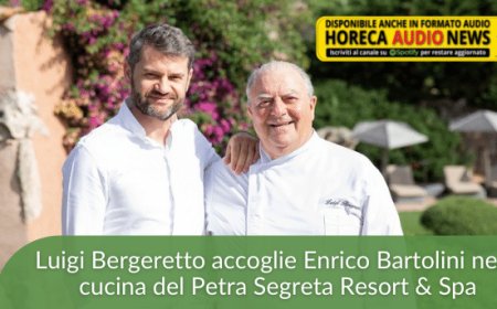 Luigi Bergeretto accoglie Enrico Bartolini nella cucina del Petra Segreta Resort & Spa