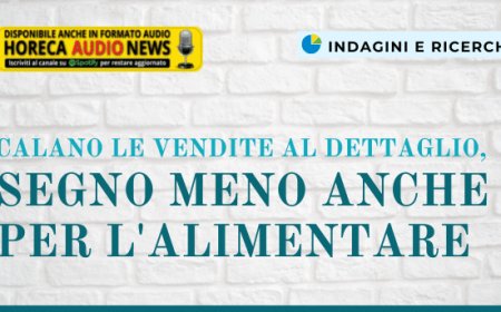 Calano le vendite al dettaglio, segno meno anche per l'alimentare