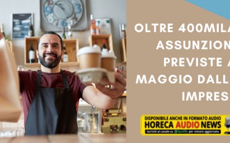 Oltre 400mila assunzioni previste a maggio dalle imprese