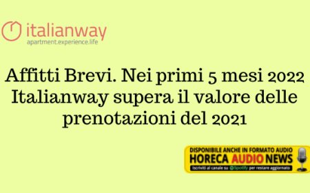 Affitti Brevi. Nei primi 5 mesi 2022 Italianway supera il valore delle prenotazioni del 2021