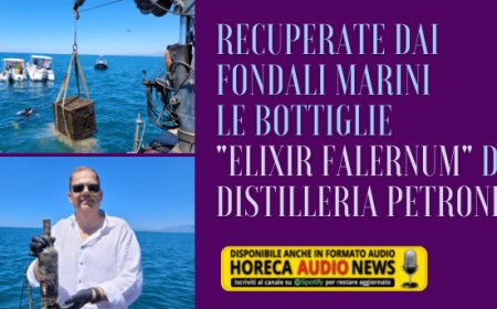 Recuperate dai fondali marini le bottiglie "Elixir Falernum" di Distilleria Petrone