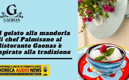 Il gelato alla mandorla di chef Palmisano al Ristorante Gaonas è ispirato alla tradizione