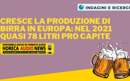 Cresce la produzione di birra in Europa: nel 2021 quasi 78 litri pro capite