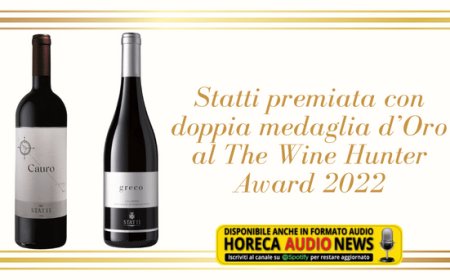 Statti premiata con doppia medaglia d’Oro al The Wine Hunter Award 2022