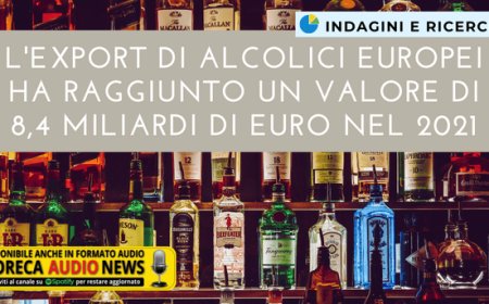 L'export di alcolici europei ha raggiunto un valore di 8,4 miliardi di euro nel 2021