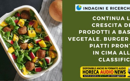 Continua la crescita dei prodotti a base vegetale. Burger e piatti pronti in cima alla classifica