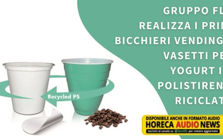 Gruppo Flo realizza i primi bicchieri vending e vasetti per yogurt in polistirene riciclato