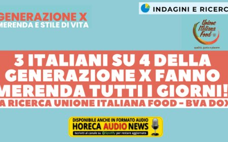 3 italiani su 4 della Generazione X fanno merenda tutti i giorni! La ricerca Unione Italiana Food - BVA Doxa