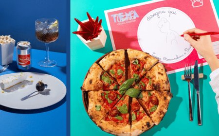 Tema: pizza, dolci e cocktail in un'atmosfera giocosa ispirata alla scuola