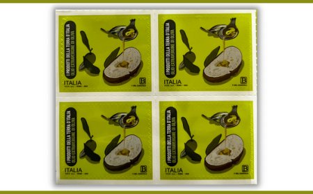 Presentato il francobollo dedicato all’Olio Extravergine d’Oliva