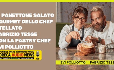 Il Panettone Salato Gourmet dello chef stellato Fabrizio Tesse con la pastry chef Evi Polliotto